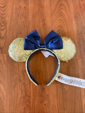 Gold and Navy Minnie Mouse Ears